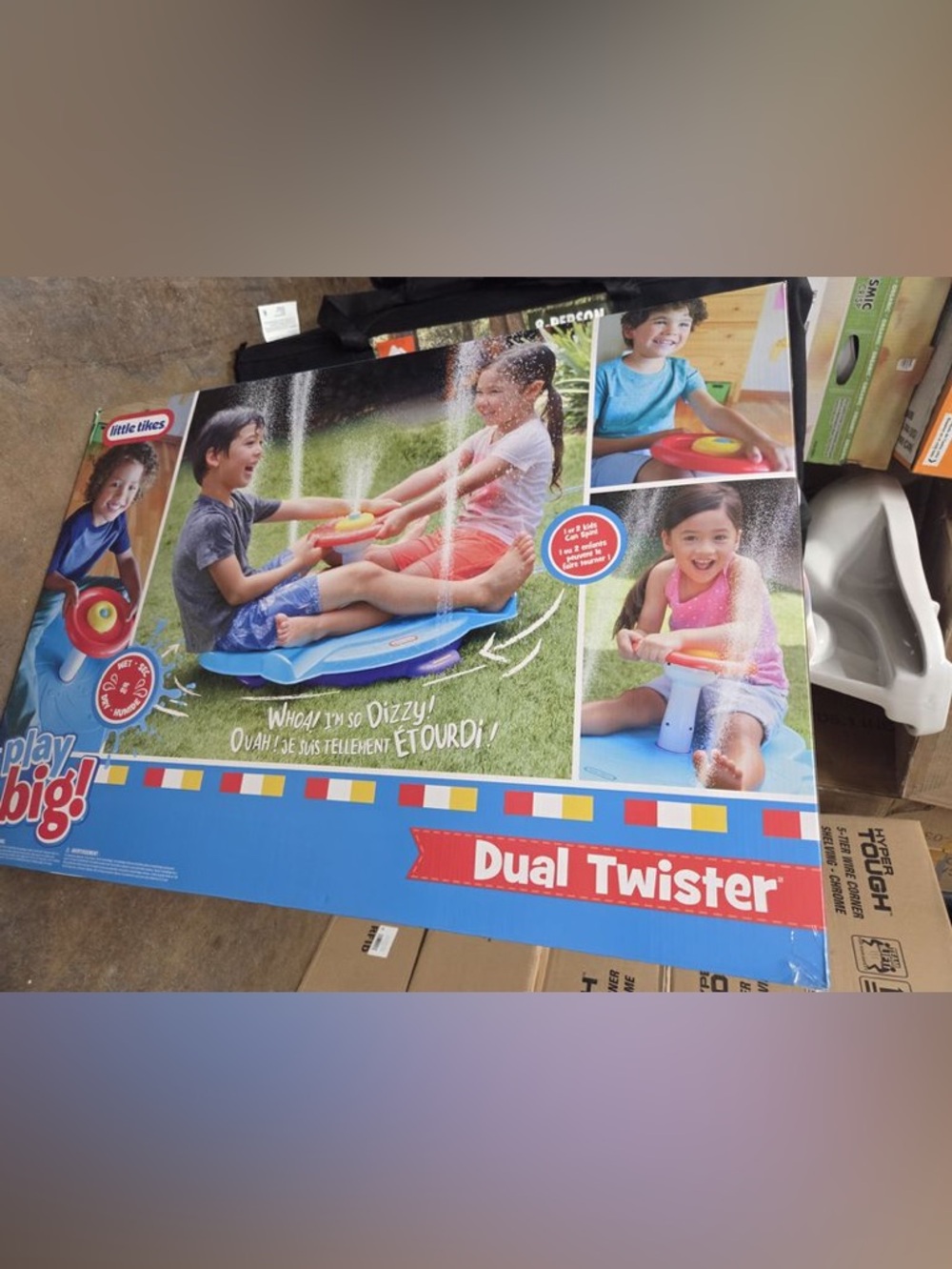 Dual Twister - Blue/Red Kids Spinning Toy